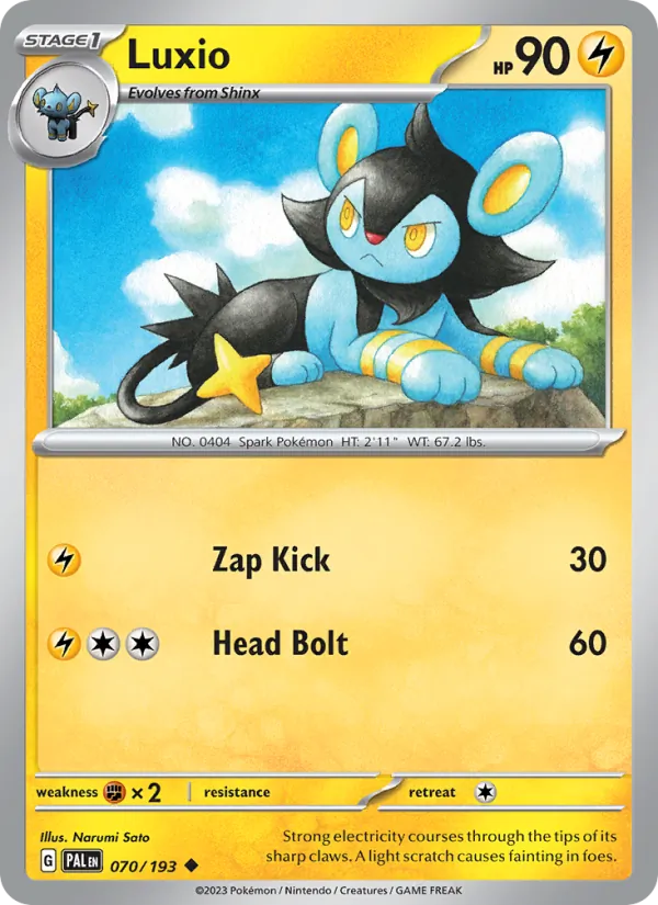 Luxio — Paldea Evolved #070 (Pokémon TCG card)