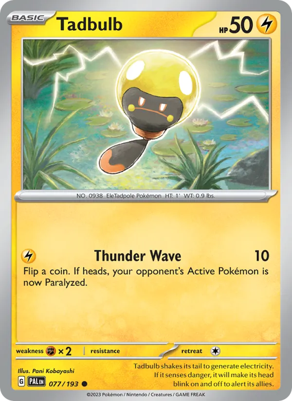 Tadbulb — Paldea Evolved #077 (Pokémon TCG card)