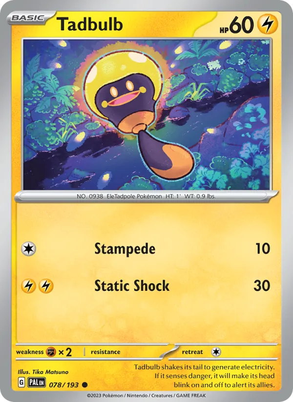 Tadbulb — Paldea Evolved #078 (Pokémon TCG card)