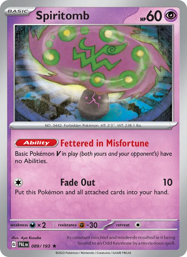 Spiritomb — Paldea Evolved #089 (Pokémon TCG card)
