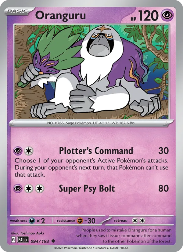 Oranguru — Paldea Evolved #094 (Pokémon TCG card)