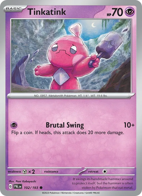 Tinkatink — Paldea Evolved #102 (Pokémon TCG card)