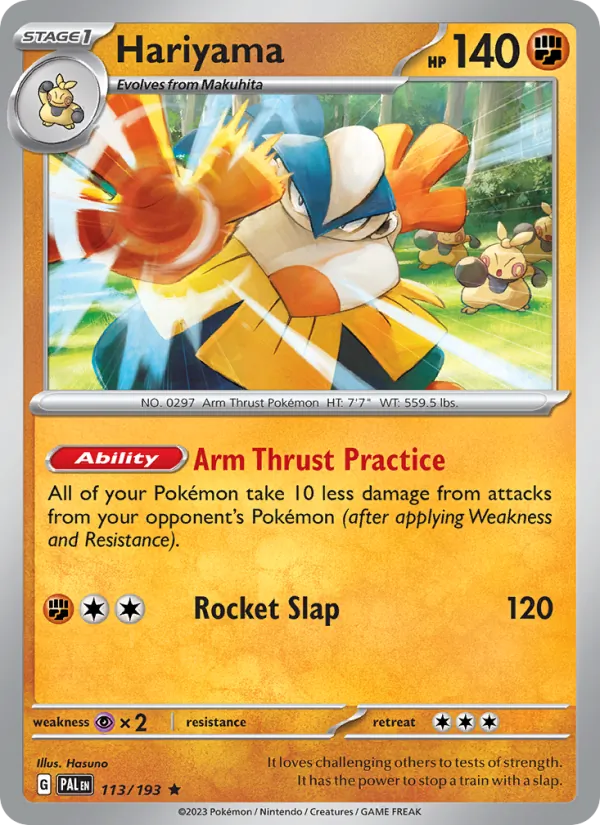 Hariyama — Paldea Evolved #113 (Pokémon TCG card)