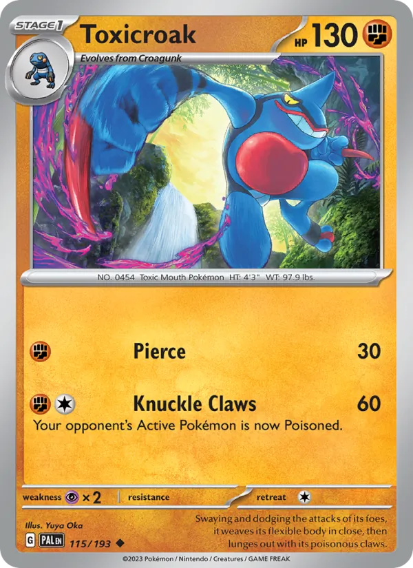 Toxicroak — Paldea Evolved #115 (Pokémon TCG card)