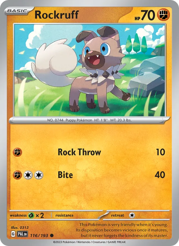 Rockruff — Paldea Evolved #116 (Pokémon TCG card)
