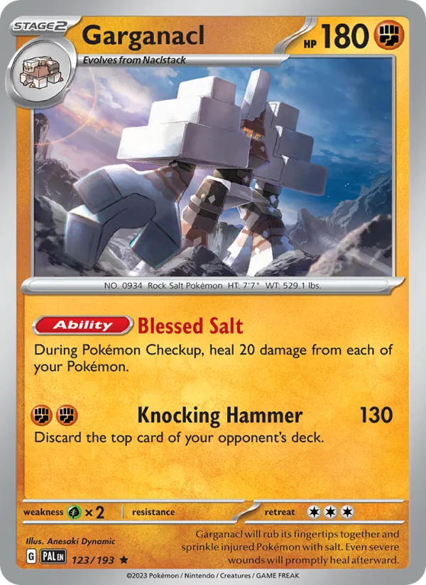 Garganacl — Paldea Evolved #123 (Pokémon TCG card)
