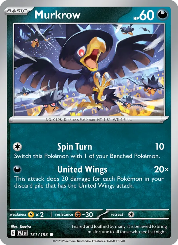 Murkrow — Paldea Evolved #131 (Pokémon TCG card)