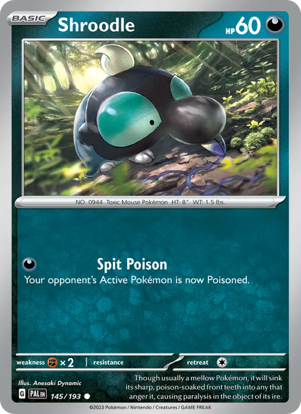 Shroodle — Paldea Evolved #145 (Pokémon TCG card)