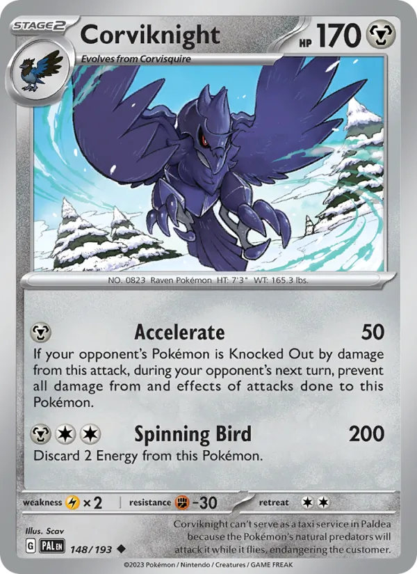 Corviknight — Paldea Evolved #148 (Pokémon TCG card)