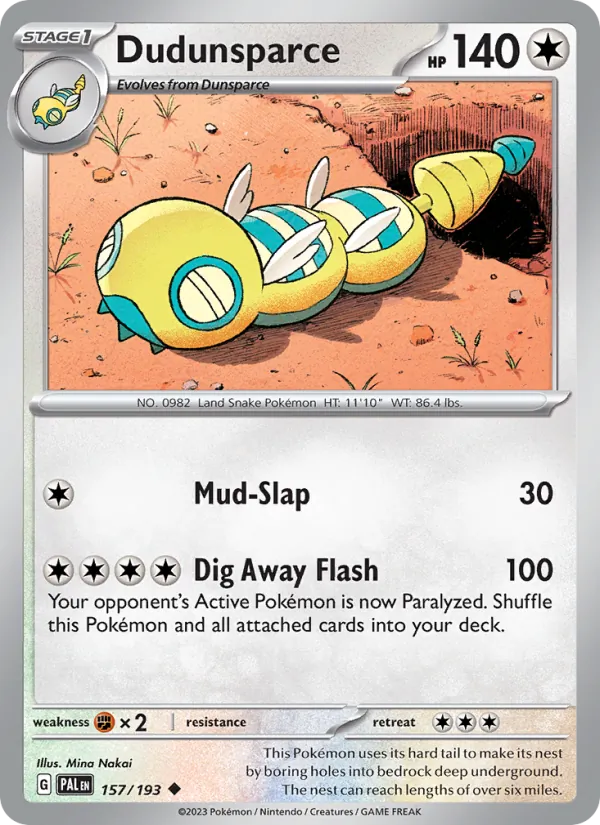 Dudunsparce — Paldea Evolved #157 (Pokémon TCG card)