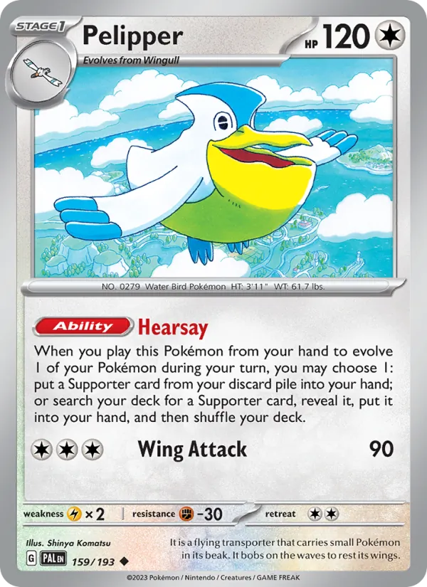 Pelipper — Paldea Evolved #159 (Pokémon TCG card)