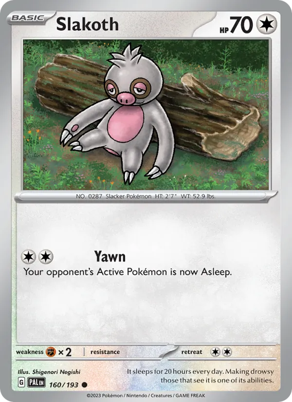 Slakoth — Paldea Evolved #160 (Pokémon TCG card)