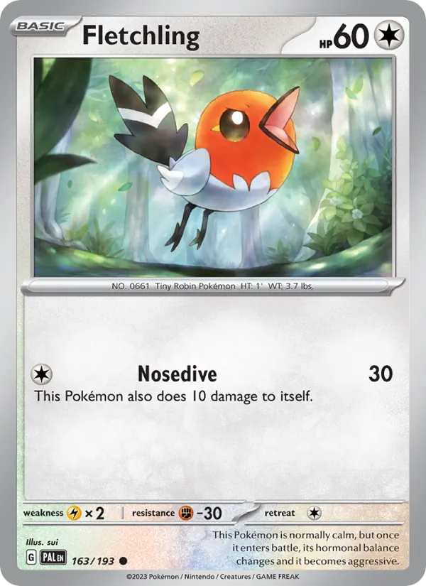 Fletchling — Paldea Evolved #163 (Pokémon TCG card)
