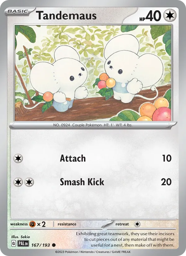 Tandemaus — Paldea Evolved #167 (Pokémon TCG card)