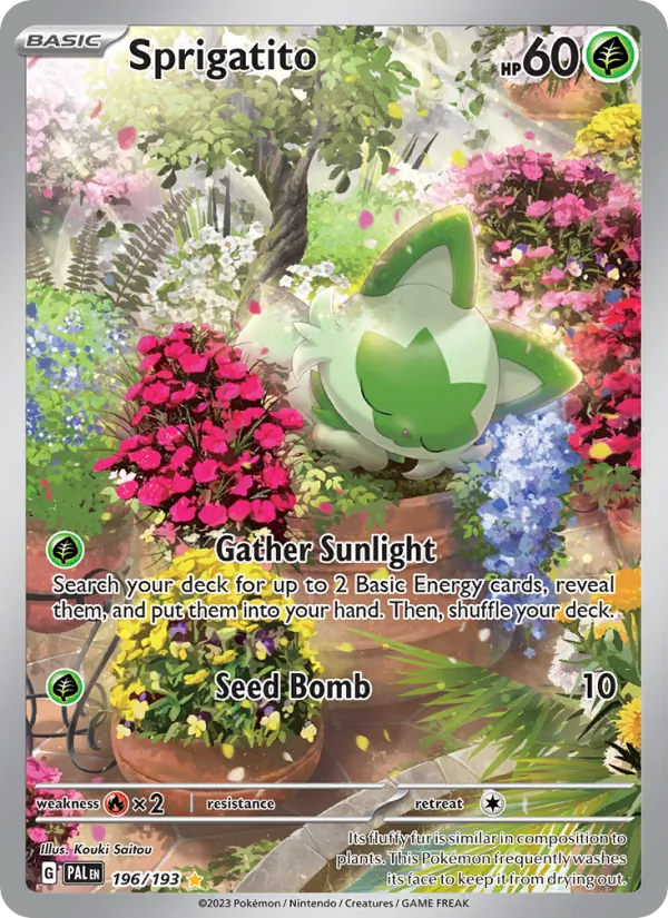 Sprigatito — Paldea Evolved #196 (Pokémon TCG card)