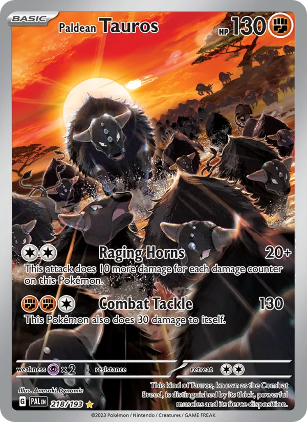 Paldean Tauros — Paldea Evolved #218 (Pokémon TCG card)