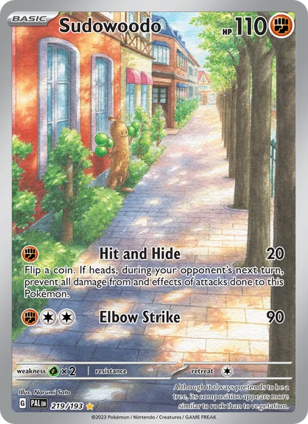 Sudowoodo — Paldea Evolved #219 (Pokémon TCG card)