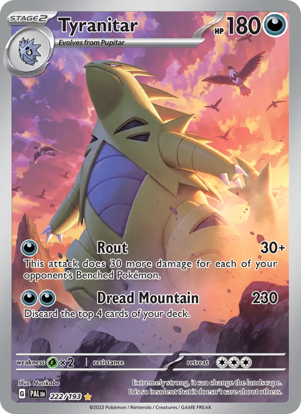 Tyranitar — Paldea Evolved #222 (Pokémon TCG card)