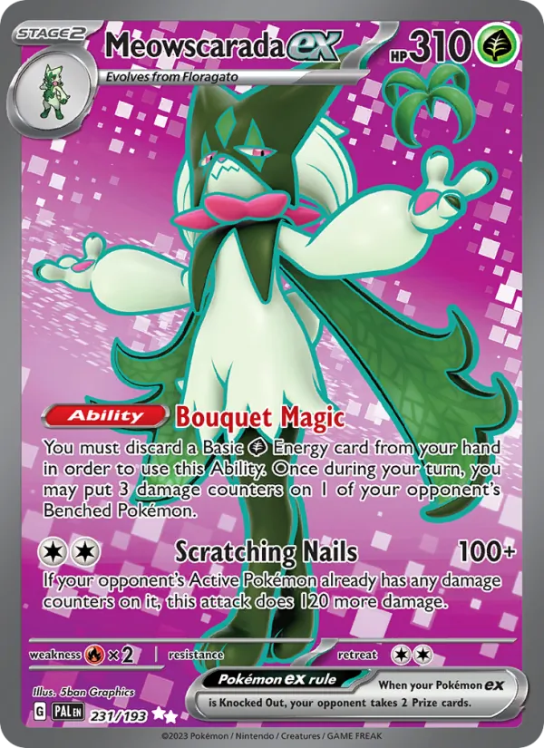 Meowscarada ex — Paldea Evolved #231 (Pokémon TCG card)