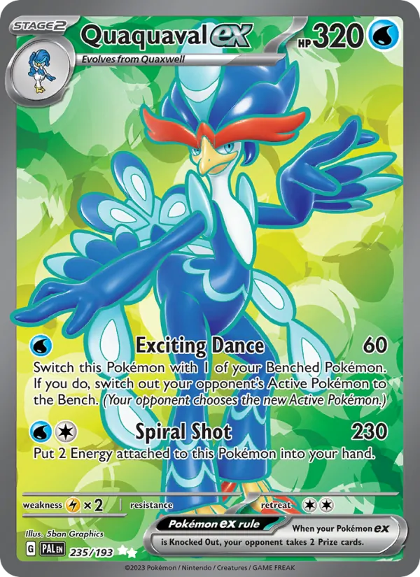 Quaquaval ex — Paldea Evolved #235 (Pokémon TCG card)