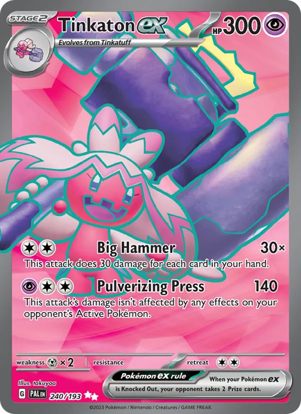 Tinkaton ex — Paldea Evolved #240 (Pokémon TCG card)