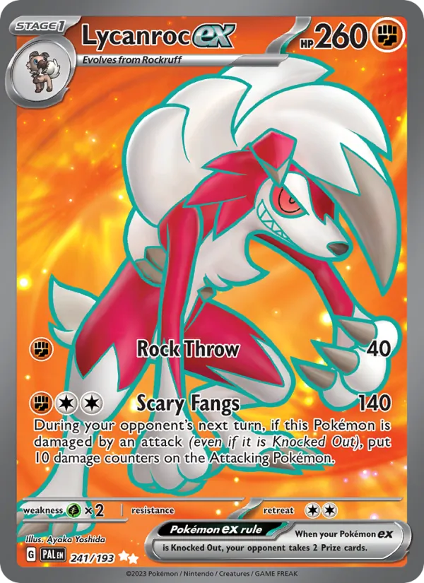 Lycanroc ex — Paldea Evolved #241 (Pokémon TCG card)
