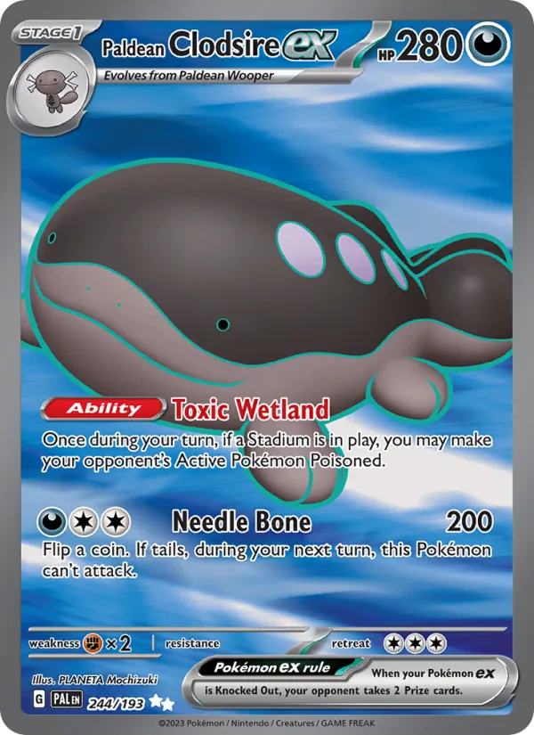 Paldean Clodsire ex — Paldea Evolved #244 (Pokémon TCG card)