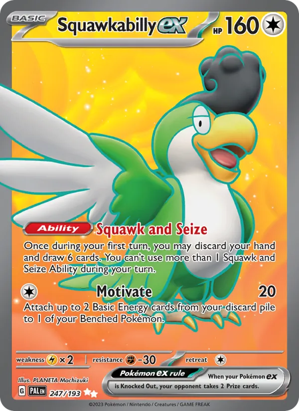 Squawkabilly ex — Paldea Evolved #247 (Pokémon TCG card)