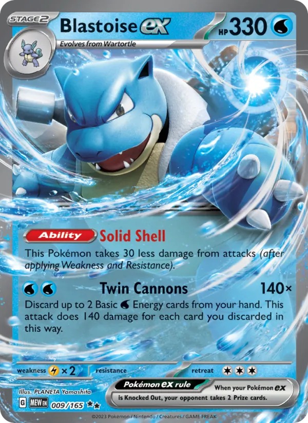 Blastoise ex — 151 #009 (Pokémon TCG card)