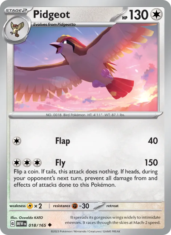Pidgeot — 151 #018 (Pokémon TCG card)