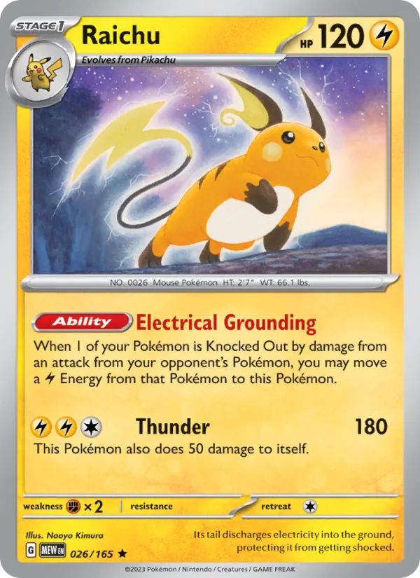 Raichu — 151 #026 (Pokémon TCG card)
