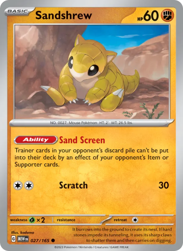 Sandshrew — 151 #027 (Pokémon TCG card)