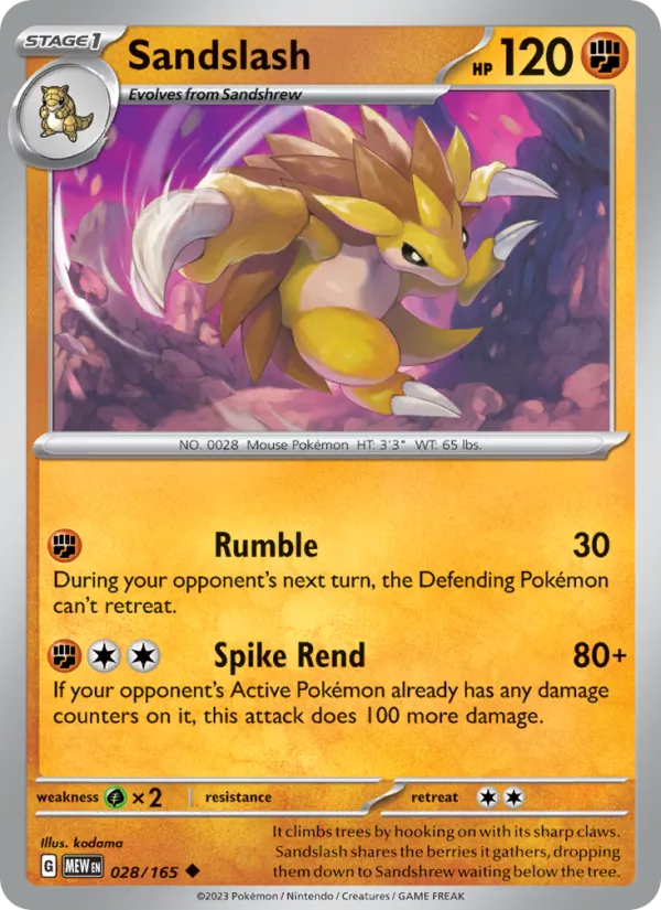 Sandslash — 151 #028 (Pokémon TCG card)