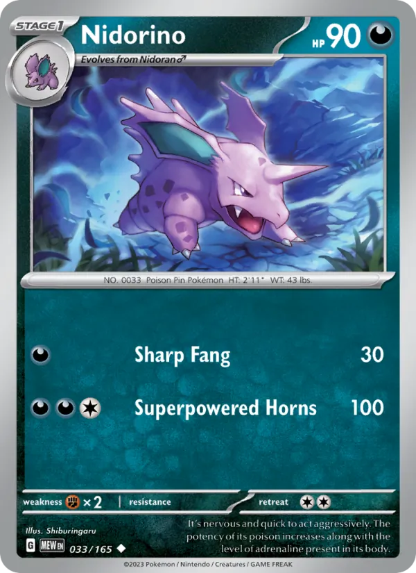 Nidorino — 151 #033 (Pokémon TCG card)