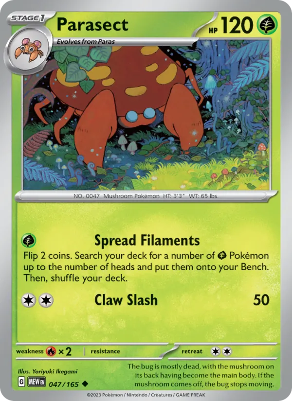 Parasect — 151 #047 (Pokémon TCG card)