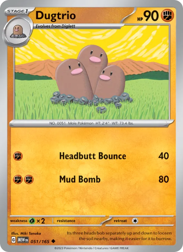 Dugtrio — 151 #051 (Pokémon TCG card)