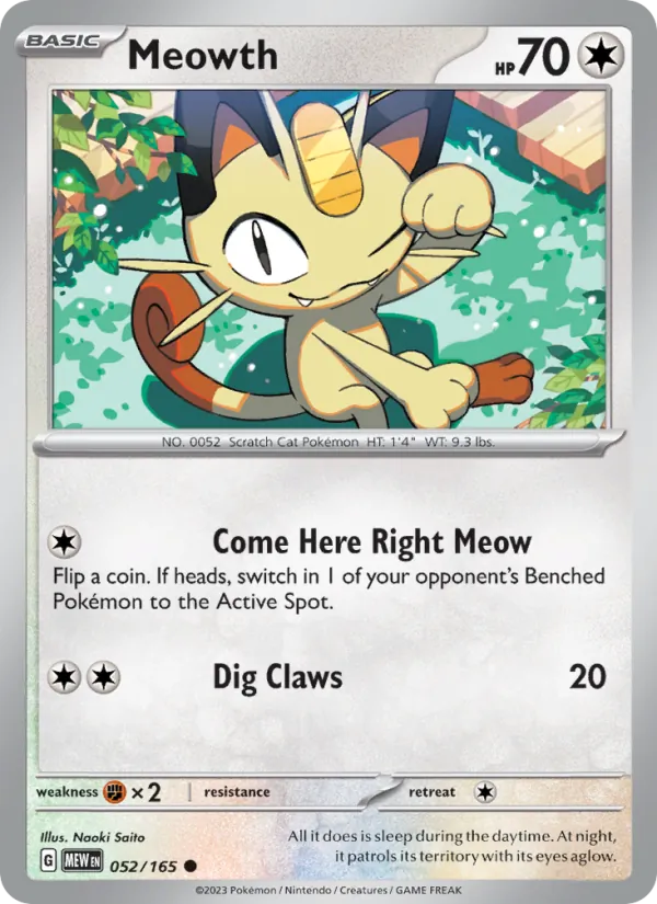 Meowth — 151 #052 (Pokémon TCG card)