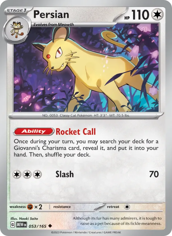 Persian — 151 #053 (Pokémon TCG card)