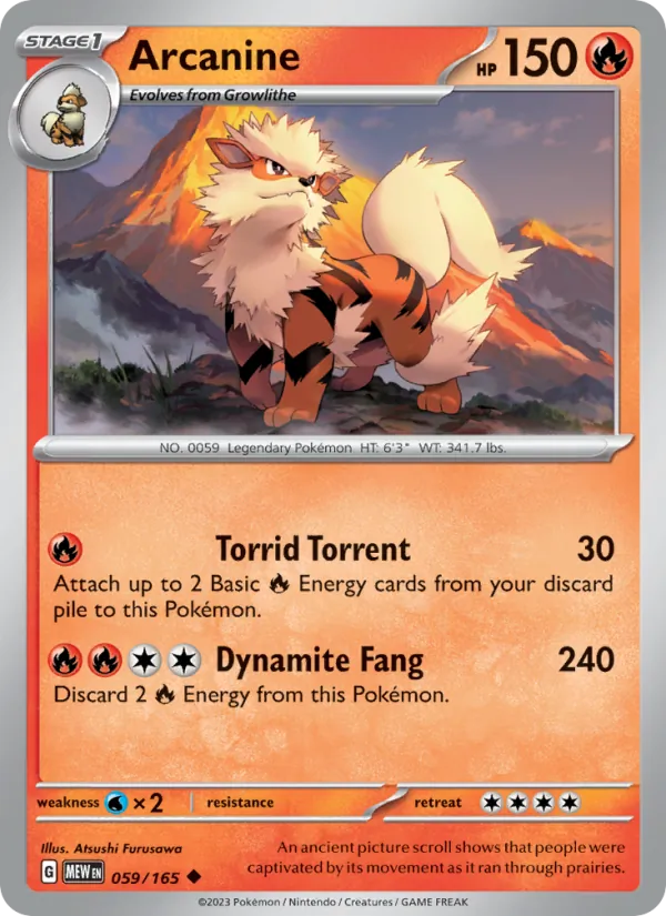 Arcanine — 151 #059 (Pokémon TCG card)