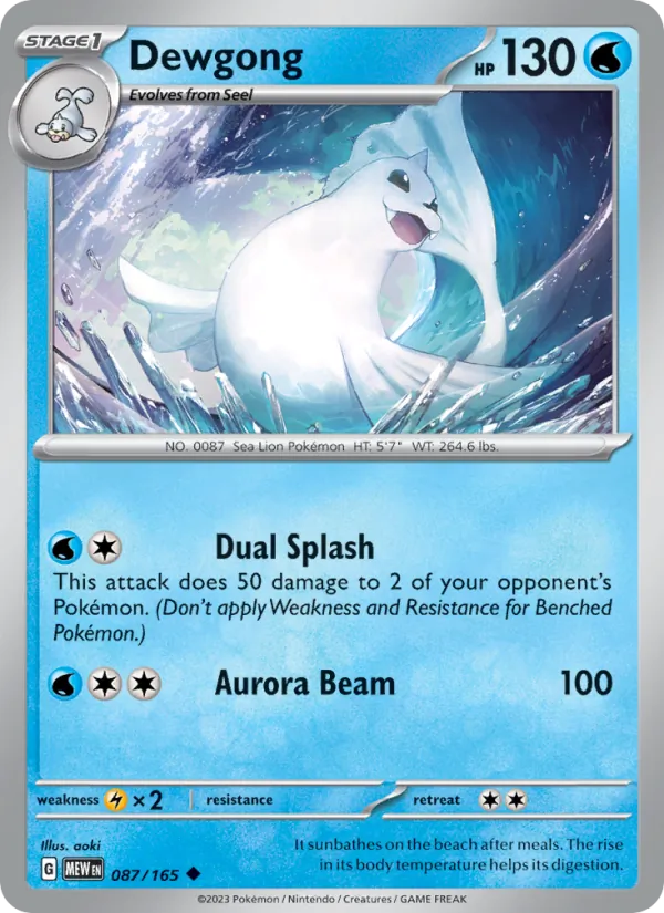 Dewgong — 151 #087 (Pokémon TCG card)