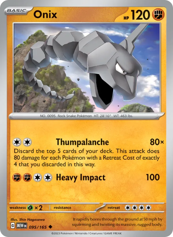 Onix — 151 #095 (Pokémon TCG card)
