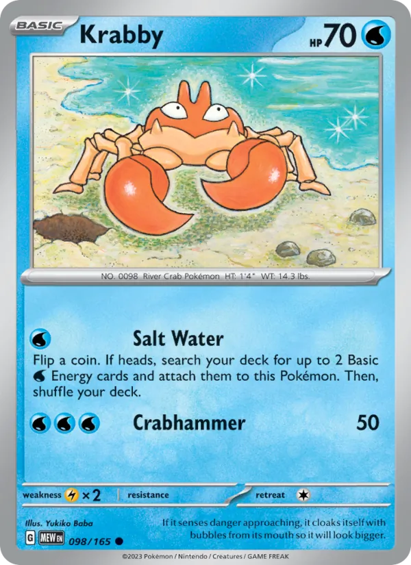 Krabby — 151 #098 (Pokémon TCG card)