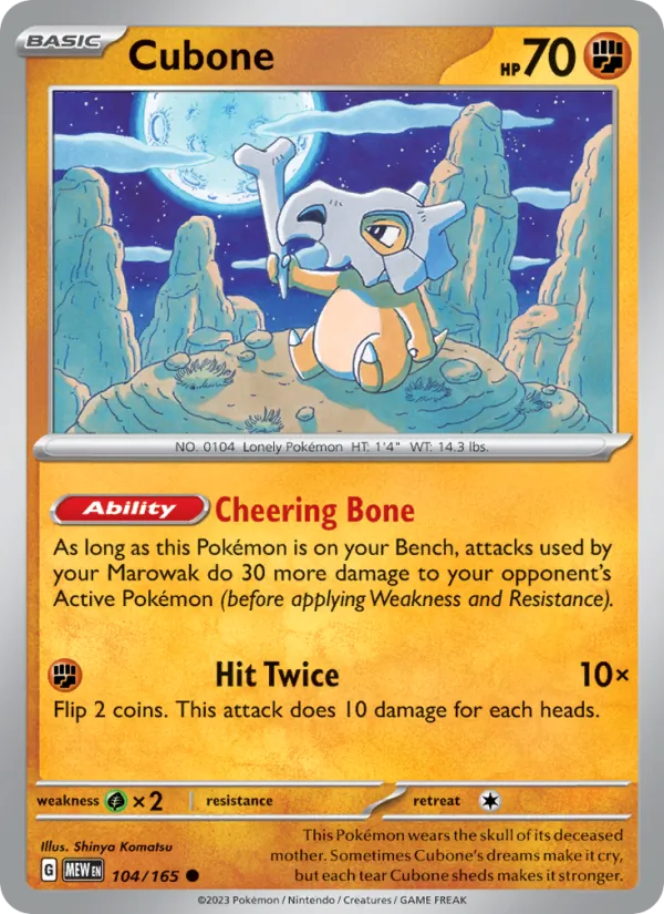 Cubone — 151 #104 (Pokémon TCG card)