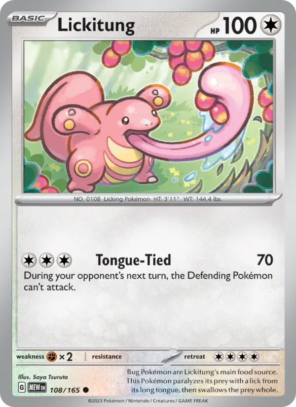 Lickitung — 151 #108 (Pokémon TCG card)