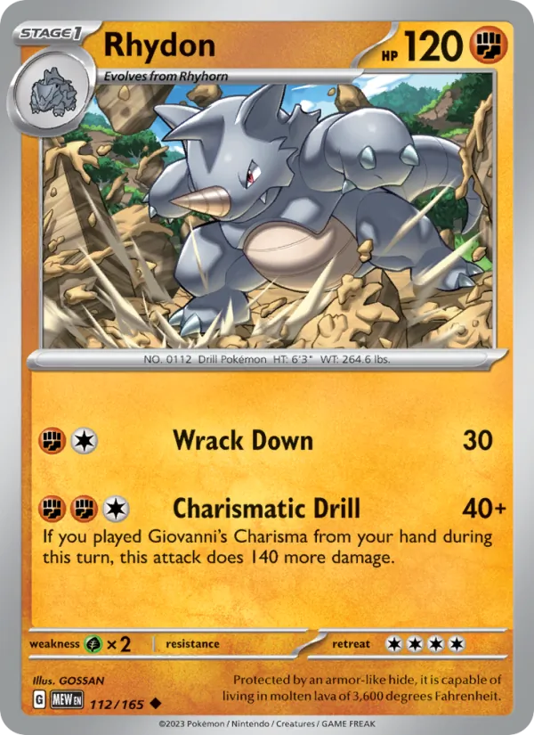 Rhydon — 151 #112 (Pokémon TCG card)