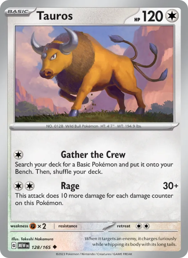 Tauros — 151 #128 (Pokémon TCG card)