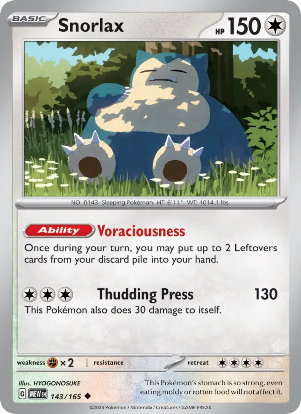 Snorlax — 151 #143 (Pokémon TCG card)