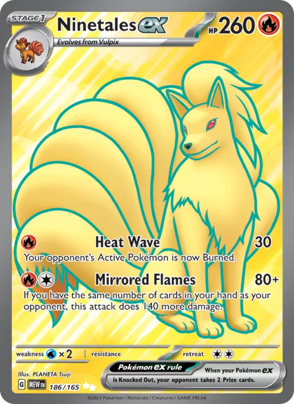 Ninetales ex — 151 #186 (Pokémon TCG card)