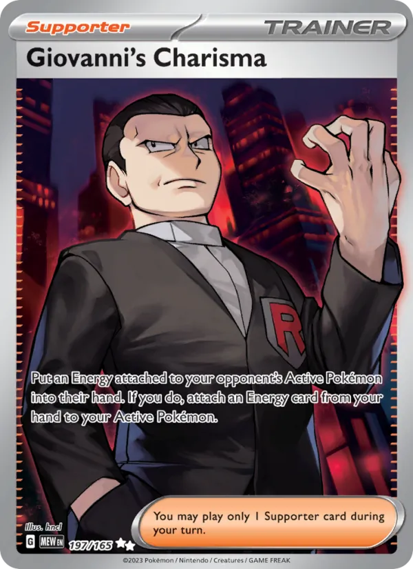 Giovanni's Charisma — 151 #197 (Pokémon TCG card)