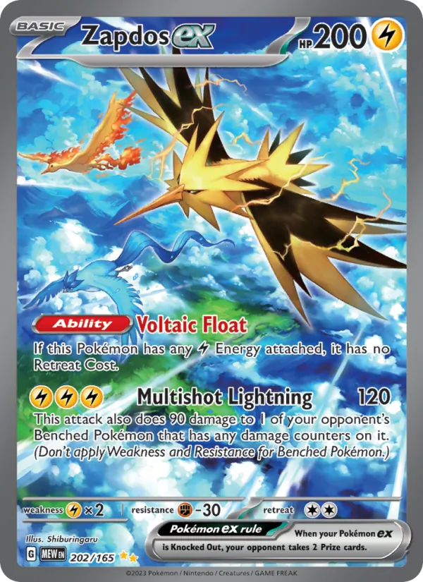 Zapdos ex — 151 #202 (Pokémon TCG card)